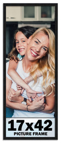 17x42 Frame Black Picture Frame - Complete Modern Photo Frame Includes UV Acrylic Shatter Guard Front Acid Free Foam Backing Boa