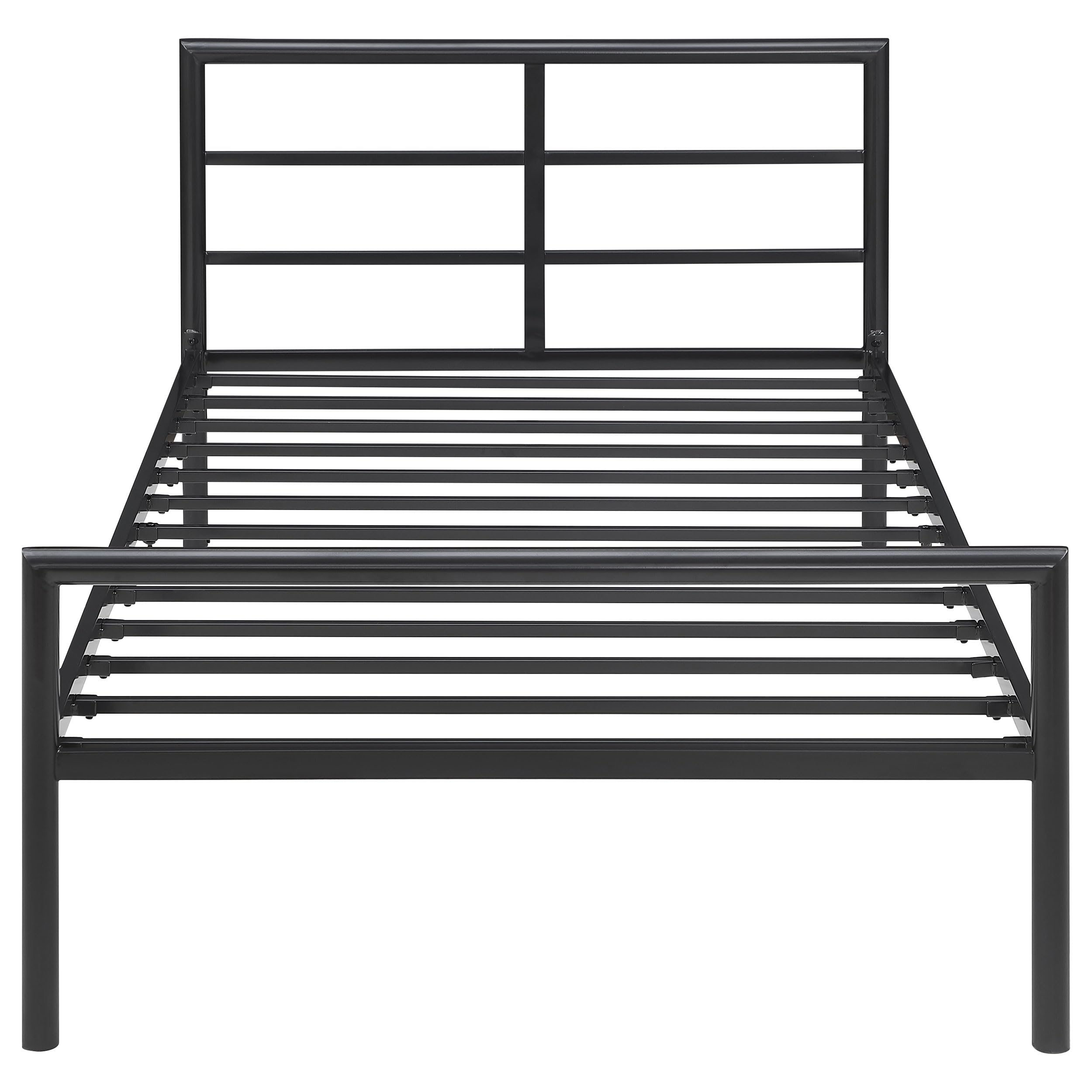 Coaster Home Furnishings Fisher Contemporary Twin Size Open Frame Bed Frame Platform Bed 30-inch Headboard Gunmetal 300279T