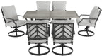 Crosley Furniture KO60062MB-GY Otto Outdoor Metal 7-Piece Dining Set, Matte Black with Gray Cushions