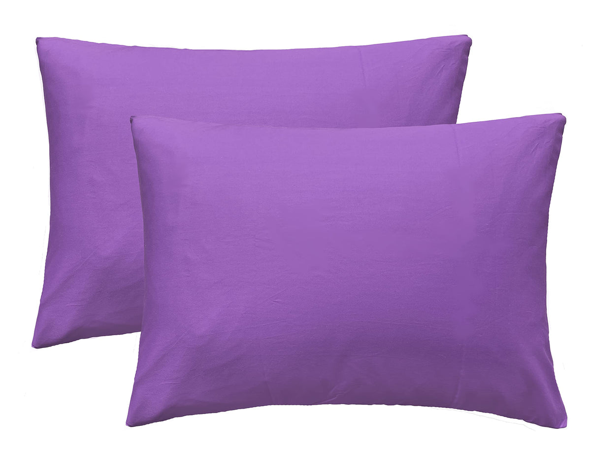 Imaylex Soft 100% Egyptian Cotton Zipper Closure Pillowcases, Cozy And Lightweight Pillow Case, Set Of 2, Purple, Standard, 20'