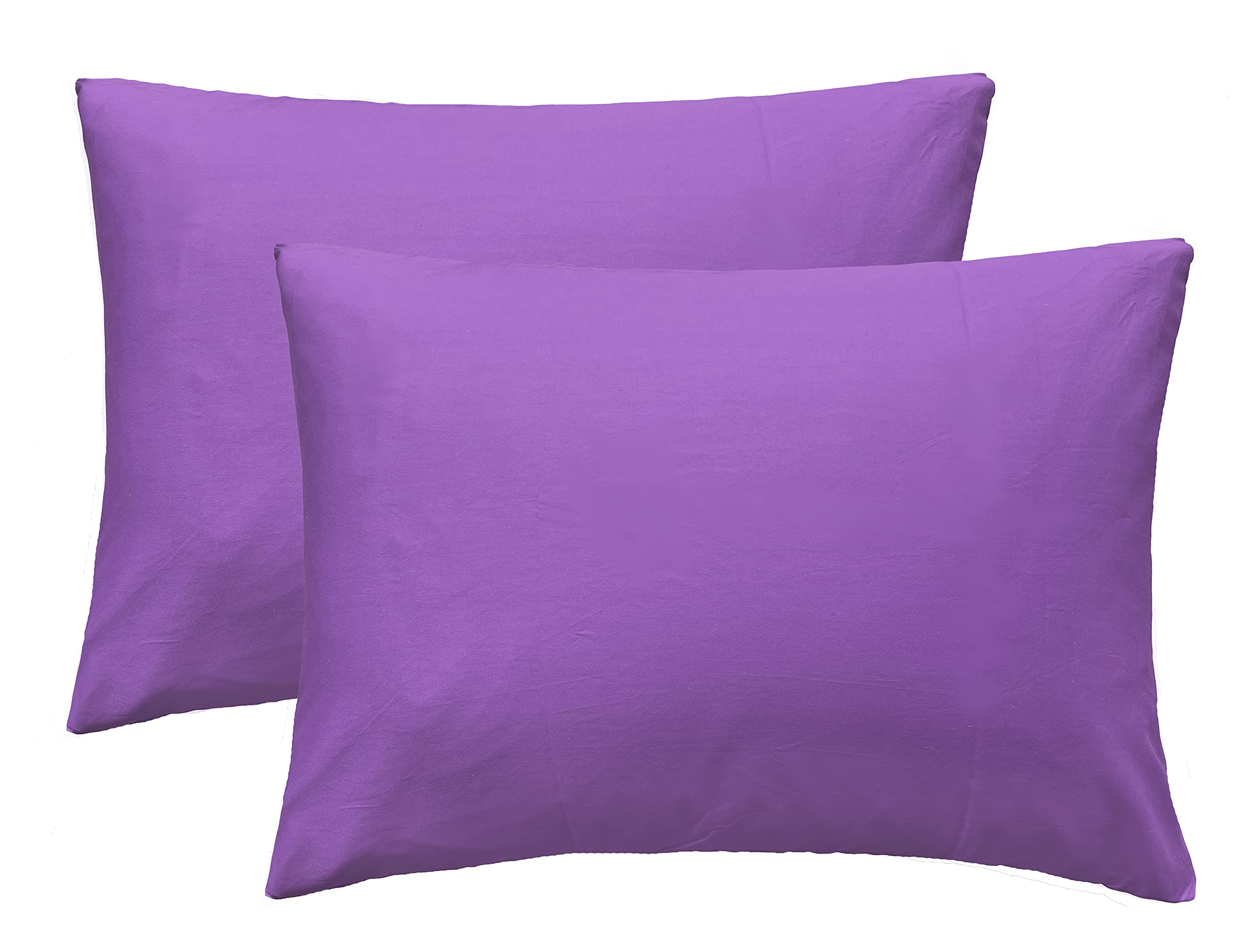 Imaylex Soft 100% Egyptian Cotton Zipper Closure Pillowcases, Cozy And Lightweight Pillow Case, Set Of 2, Purple, Queen, 20' X