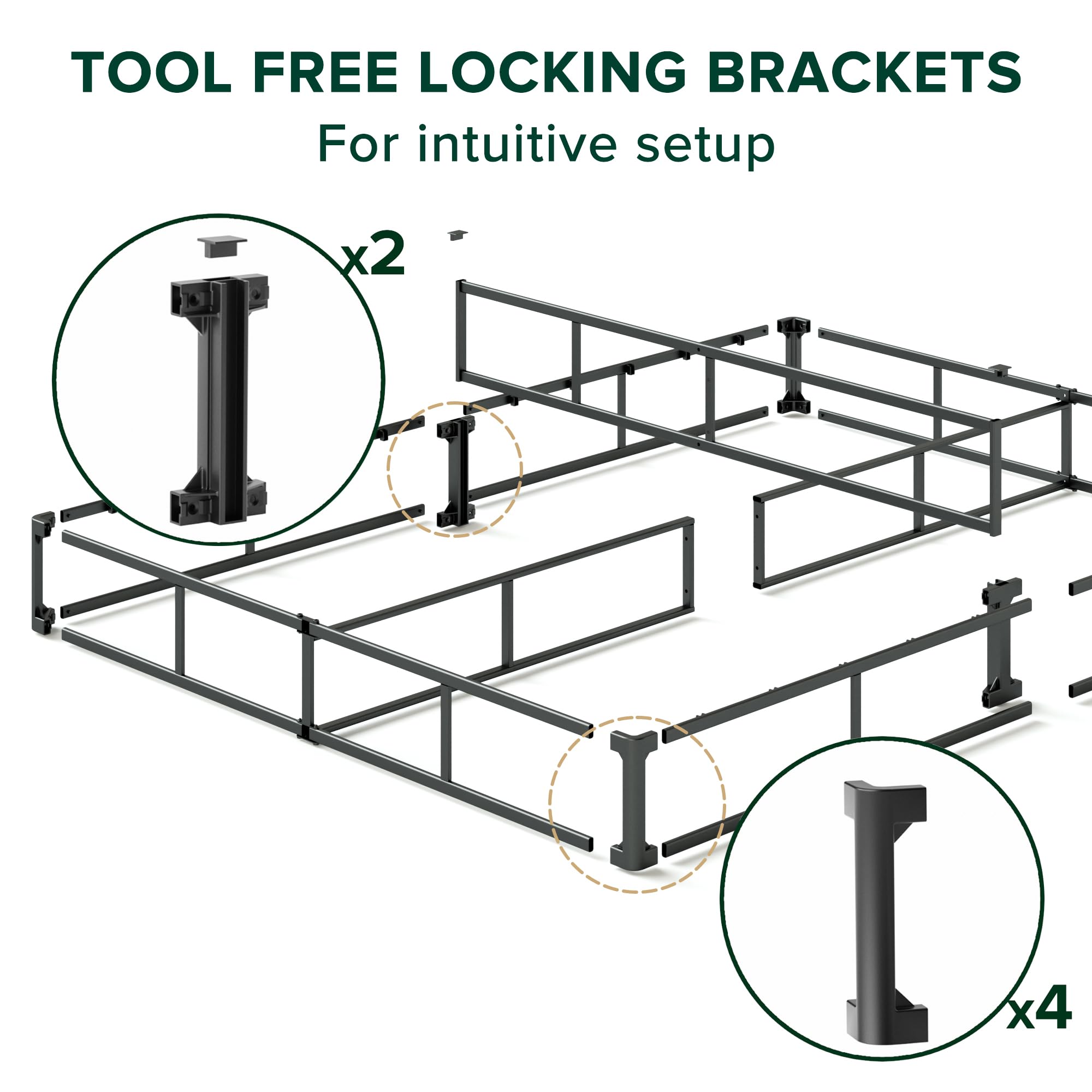 Zinus 9 Inch Wonderbox(Tm) Smart Box Spring, Quick Assembly Mattress Foundation, Durable Metal Frame, Queen, Grey