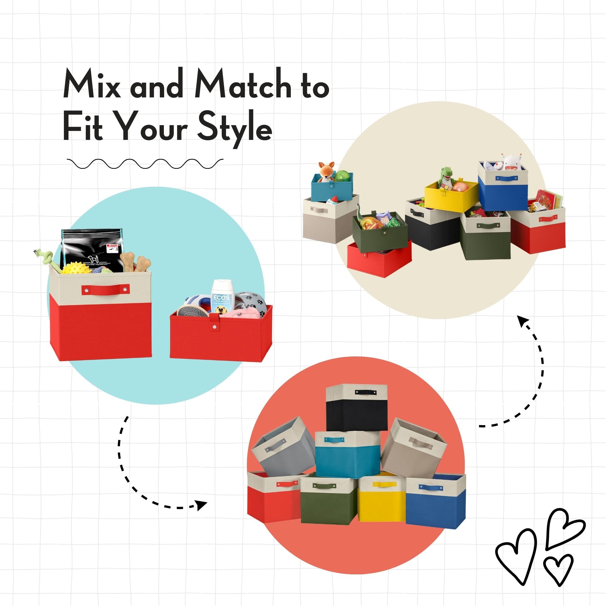 Riverridge Kids 6Pc 10.5In W X 5In H Storage Set-Turquoise Folding Bins, 6 Count