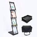 Polmart Brochure Magazine Catalog Literature Display Rack, 4 Pockets, Black
