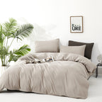 Clothknow Beige Coffee Full Comforter Set 3Pcs Khaki Bedding Comforter Sets Oatmeal Comforter Full Size Soft Cream Coffee Full S