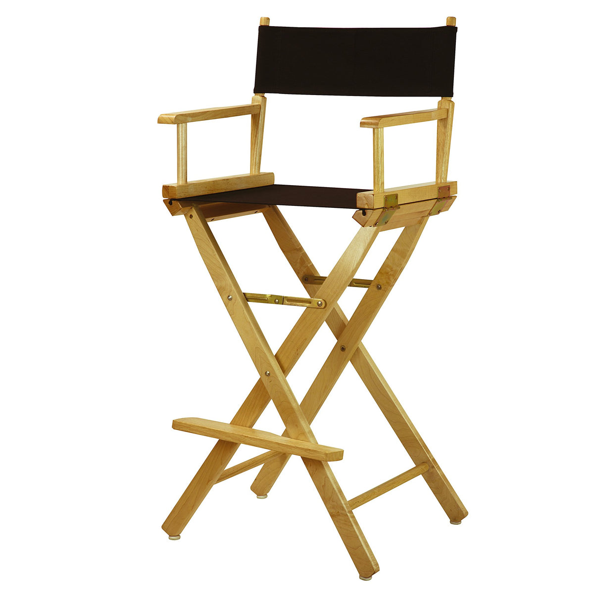 Casual Home Director'S Chair ,Natural Frame/Black Canvas,30&quot; - Bar Height