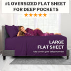 Dealuxe 21'' Sheet Set - Twin 3 Piece Set - Purple (Royal Grape)
