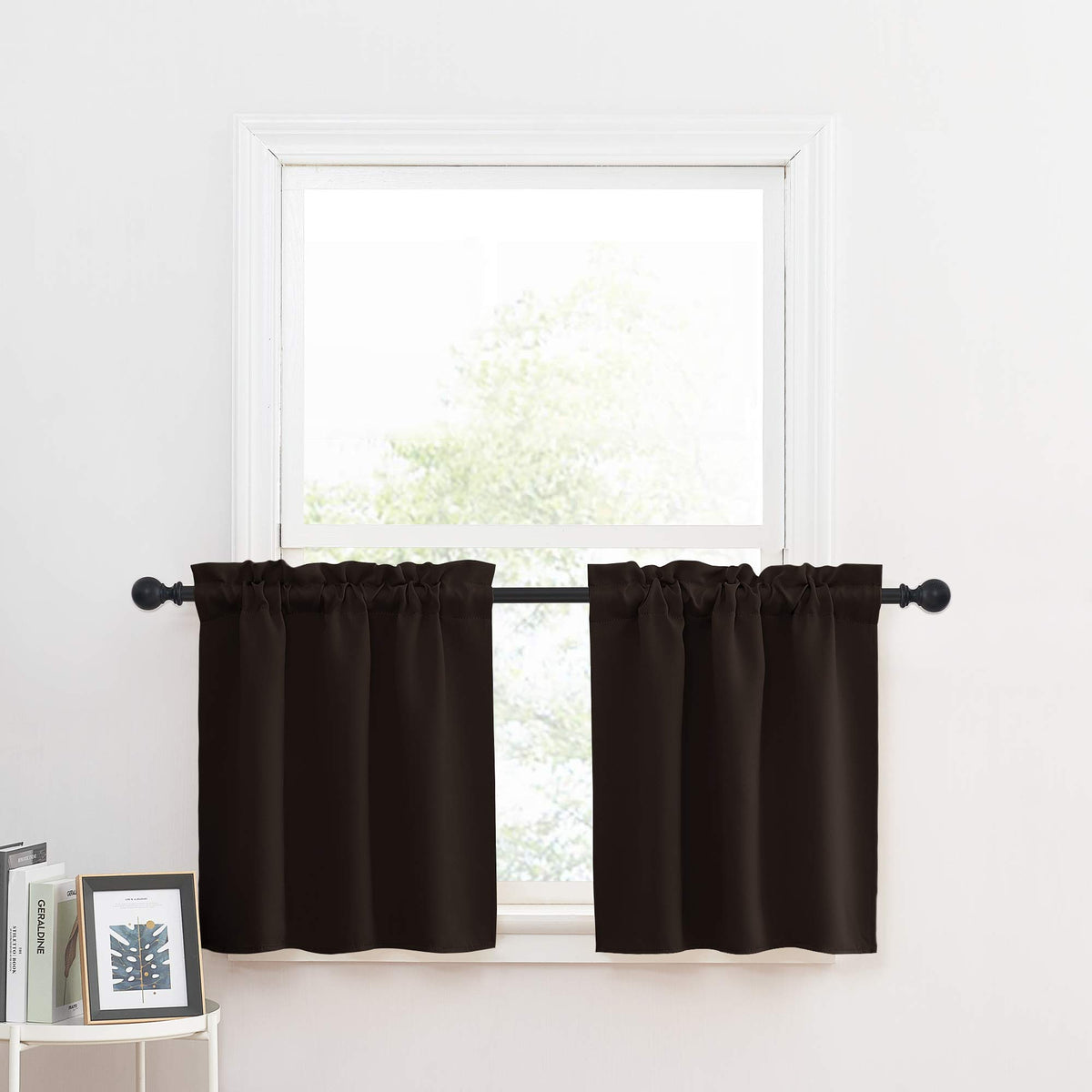 Nicetown Kitchen Curtains - Home Fashion Blackout Curtains Window Treatments Tailored Tiers Rod Pocket Small Curtains For Loft/C