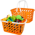 Ipetboom 2pcs Kids Grocery Baskets with Handles  Portable Pretend Play Shopping Baskets for Toy Storage and Organization Multip