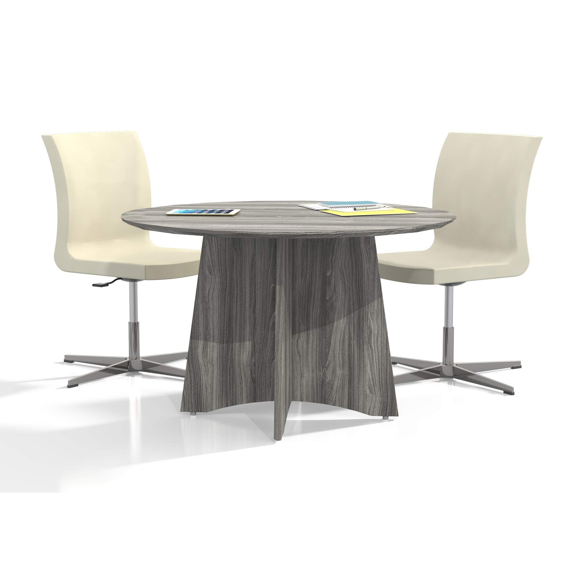 Mayline Mncr48Lgs Medina Laminate Conference Table 48 Dia. X 29 1/2H Gray Steel
