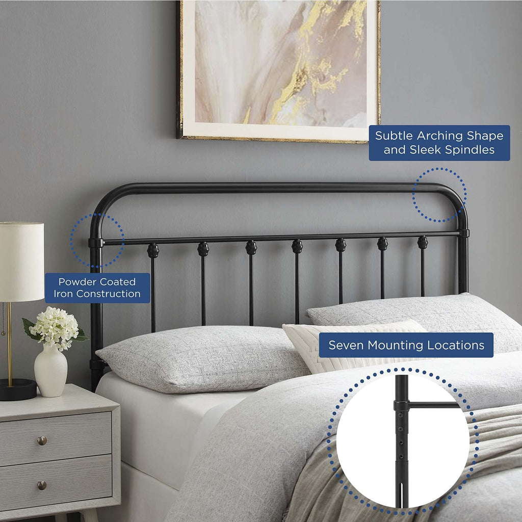 Modway MOD-6155-BLK Sage King Metal Headboard, Black