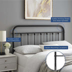 Modway MOD-6155-BLK Sage King Metal Headboard, Black