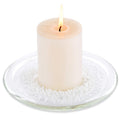 Nuptio Glass Candle Tray Round Clear Pillar Candle Holder Large Plate for Wedding Centerpieces - 1pc Fruit Tray Snack Plate 7 In