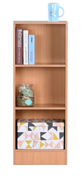 DeckUp Lexis 3Shelf Engineered Wood Book Shelf and Display Unit (Bavarian Beech, Matte Finish)