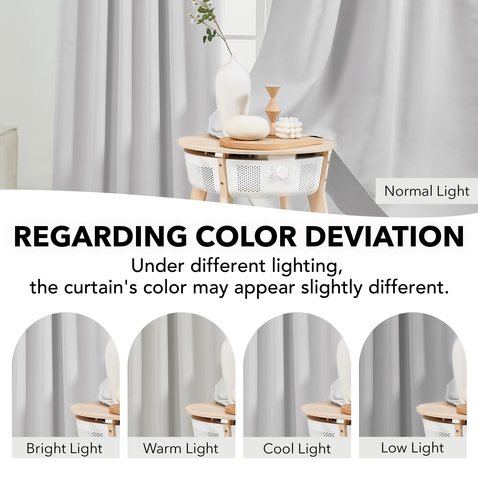 Deconovo Room Darkening Curtains, Back Tab And Rod Pocket Curtains Blackout Curtains - Thermal Insulated For Bedroom, Windows 52X72 Inch, Platinum, 2 Panels