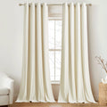 Ryb Home White Velvet Curtains 108 Inches, Room Darkening Opaque Plush Velvet Drapes Thermal Insulated Privacy Window Treatment