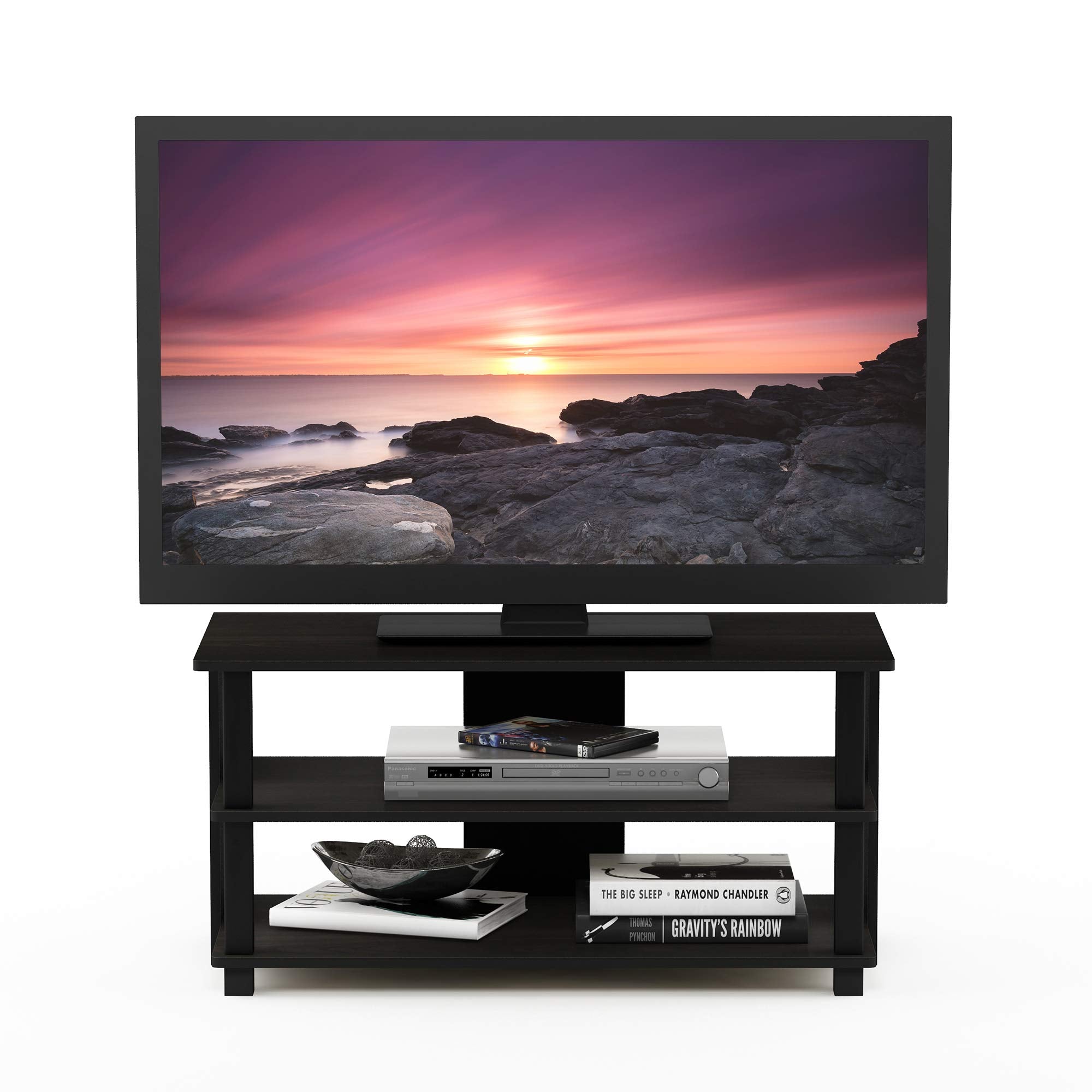 Furinno Sully 3-Tier Stand For Tv Up To 40, Espresso/Black