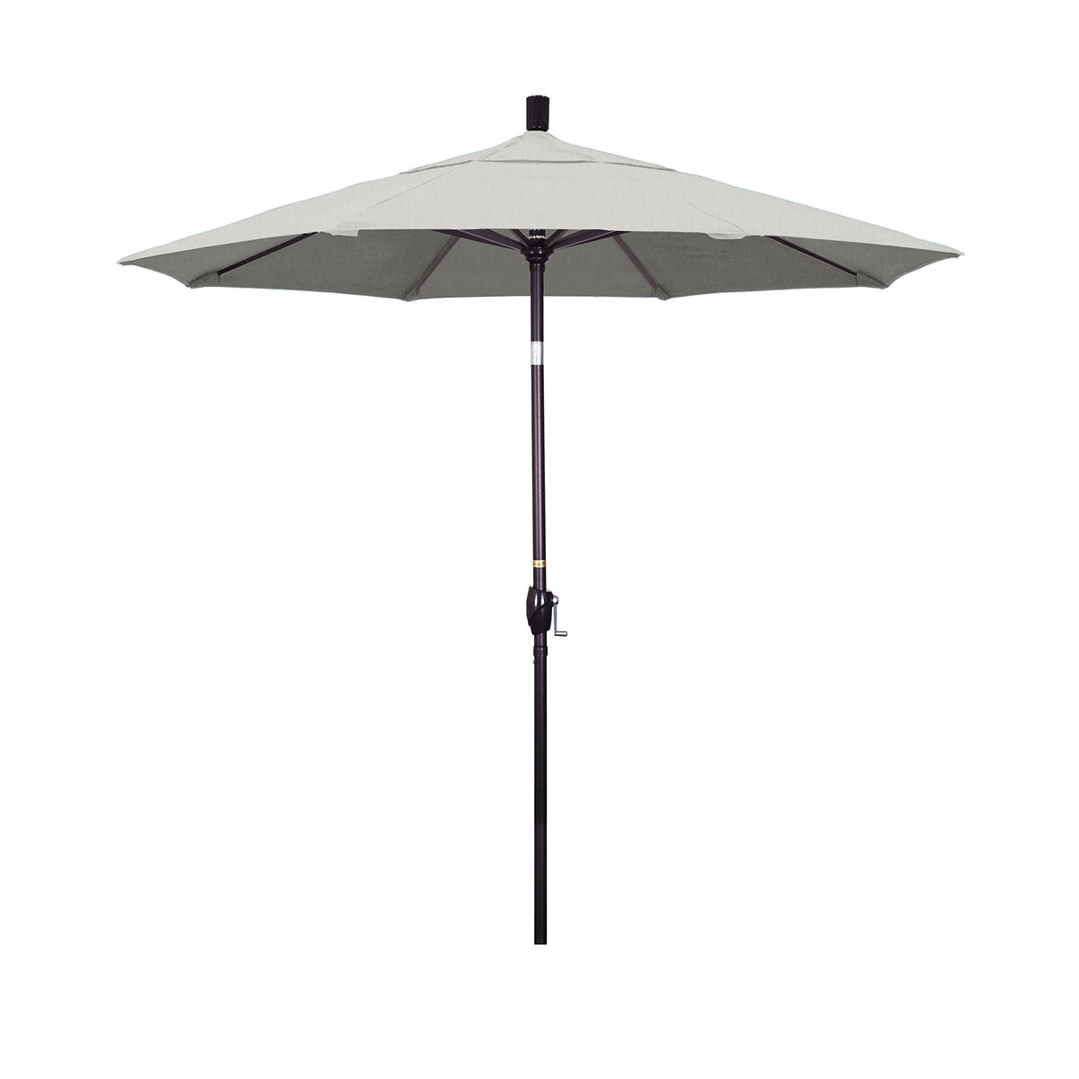 California Umbrella 7.5' Round Aluminum Market Umbrella, Crank Lift, Push Button Tilt, Bronze Pole, Sunbrella Granite