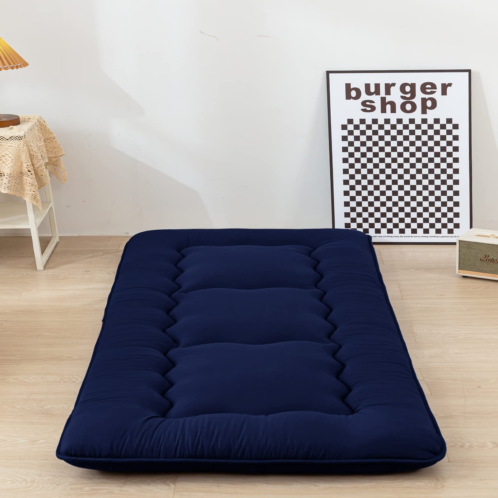 Maxyoyo Cot Mattress Navy Floor Bed, Japanese Floor Mattress Futon Mattress Narrow Twin Mattress Single Bed Mattress Floor Mattr
