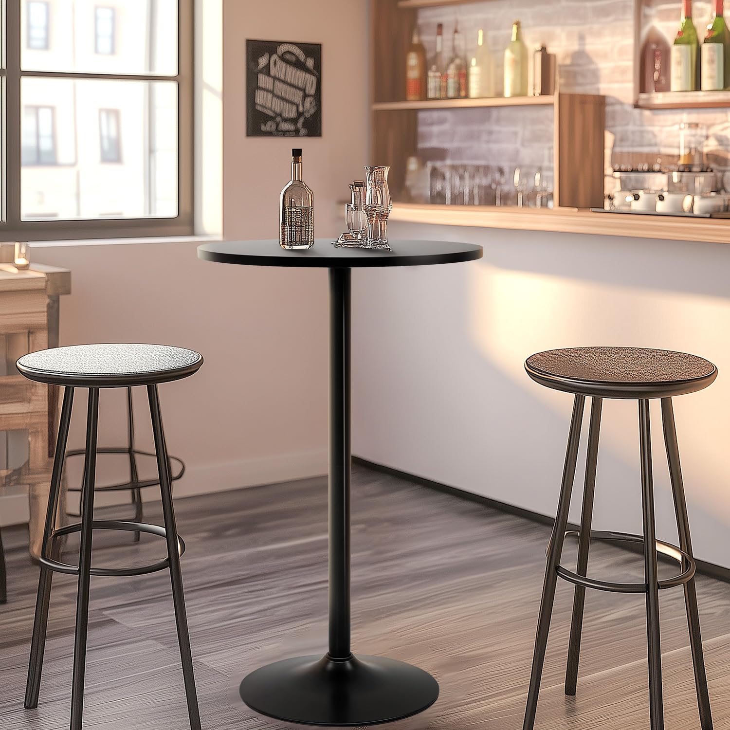 Fdw Pub Table 40 Inch Height Cocktail Table Round Bistro Bar Table For Home And Kitchen Dining
