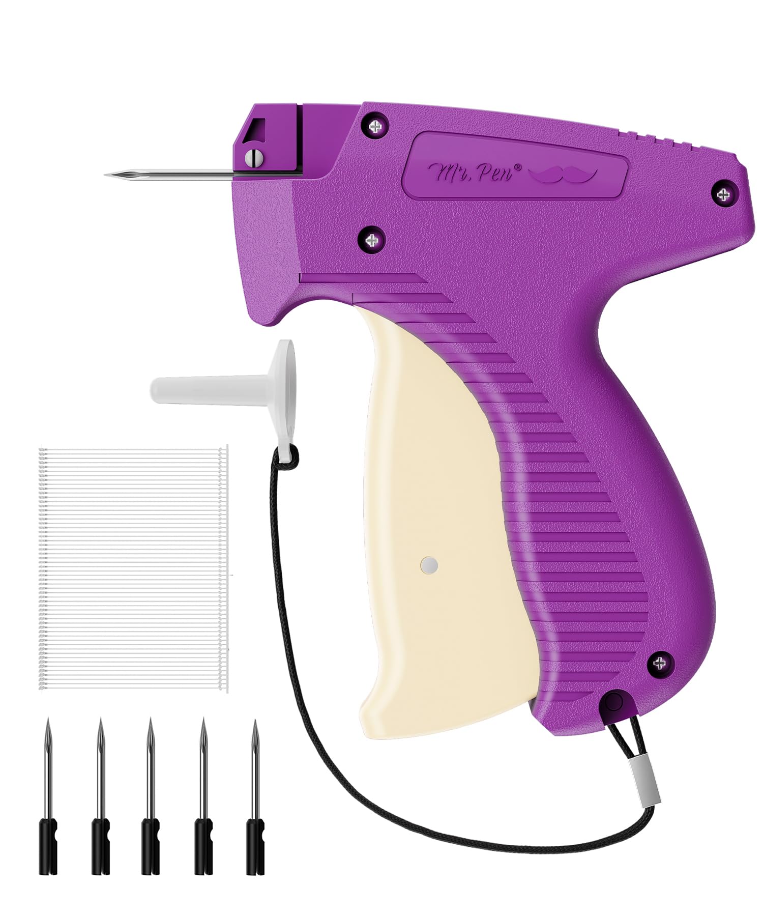 Mr. Pen- Tagging Gun, 5 Needles, 1008 Pcs 2' Barbs Fasteners, Purple & White, Tagging Gun For Clothing Tag Gun For Clothes Tag