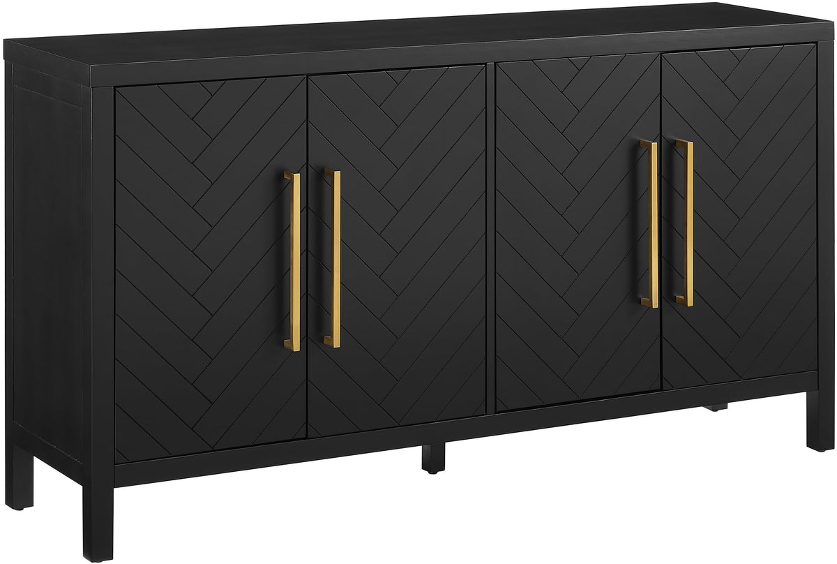Crosley Furniture Darcy Modern Sideboard Buffet Cabinet With Storage Shelves, Living Room, Kitchen, Dining, Matte Black