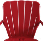 Crosley Furniture Ridgeland 5-Piece Outdoor Dining Set for 4, Retro Metal Round Patio Table and Chairs, Bright Red Gloss