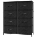 OLIXIS Dresser for Bedroom,8 Storage Fabric Drawers, Metal Frame and Wooden Top, Tall Storage Drawer Dresser for Closet with Eas