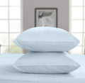 Threadmill Pillow Cases Standard Size | 1200 Thread Count 100% Supima Cotton Pillow Covers, Luxury Smooth Solid Sateen | Light B