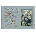 Yudarte Dad Gifts from Son - The Love Between a Father and Son Lasts Forever - Engraved Wood Picture Frame Holds 4x6 Inches Phot