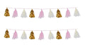 Beistle Metallic Plastic & Tissue Paper Tassel Garland 2 Piece Baby Shower Decorations, Birthday Party Supplies, 9.75'' x 8', Go