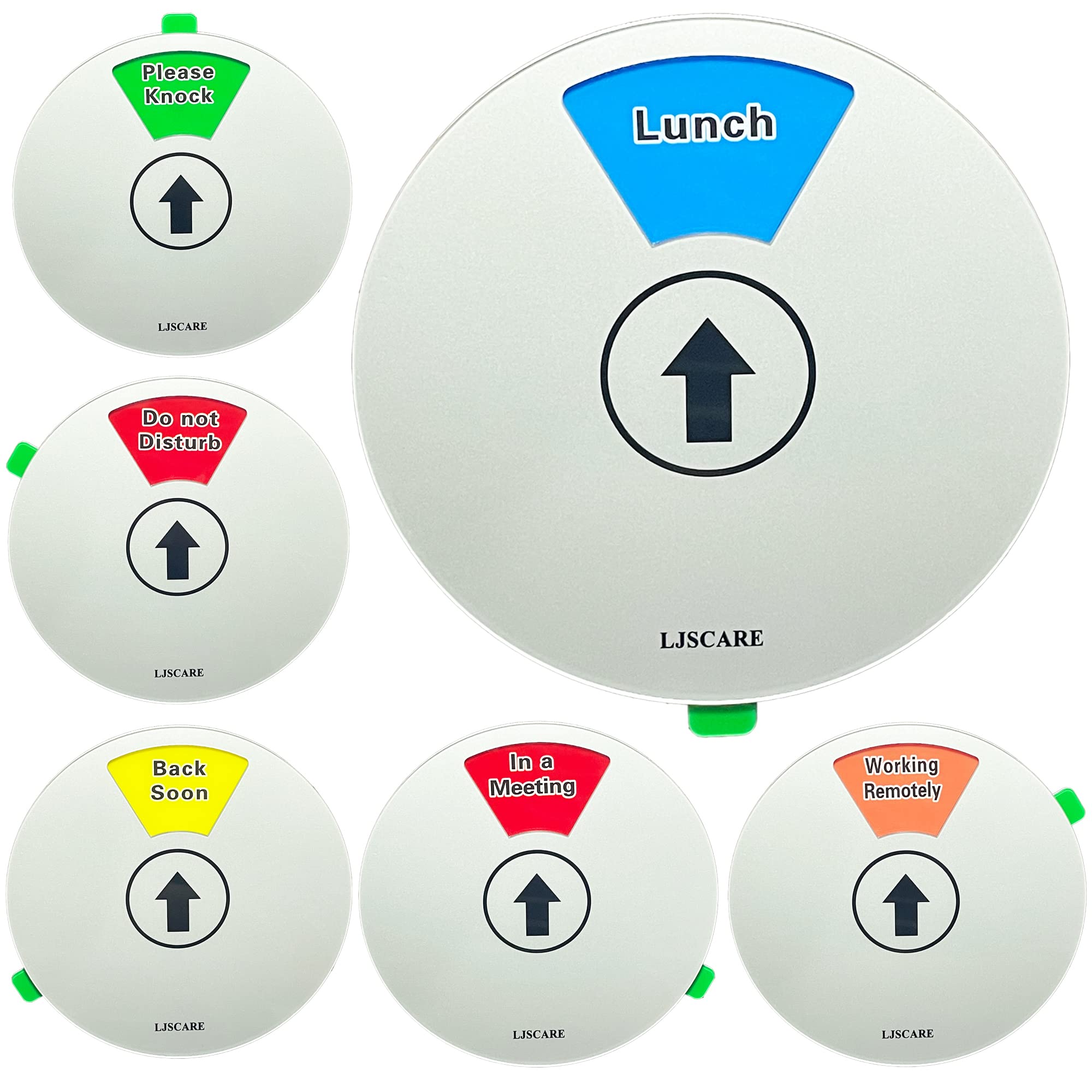 Ljscare Office Door Sign, Please Knock/Out To Lunch/Do Not Disturb/In A Meeting/Back Soon/Working Remotely 6 Options, Office Pri
