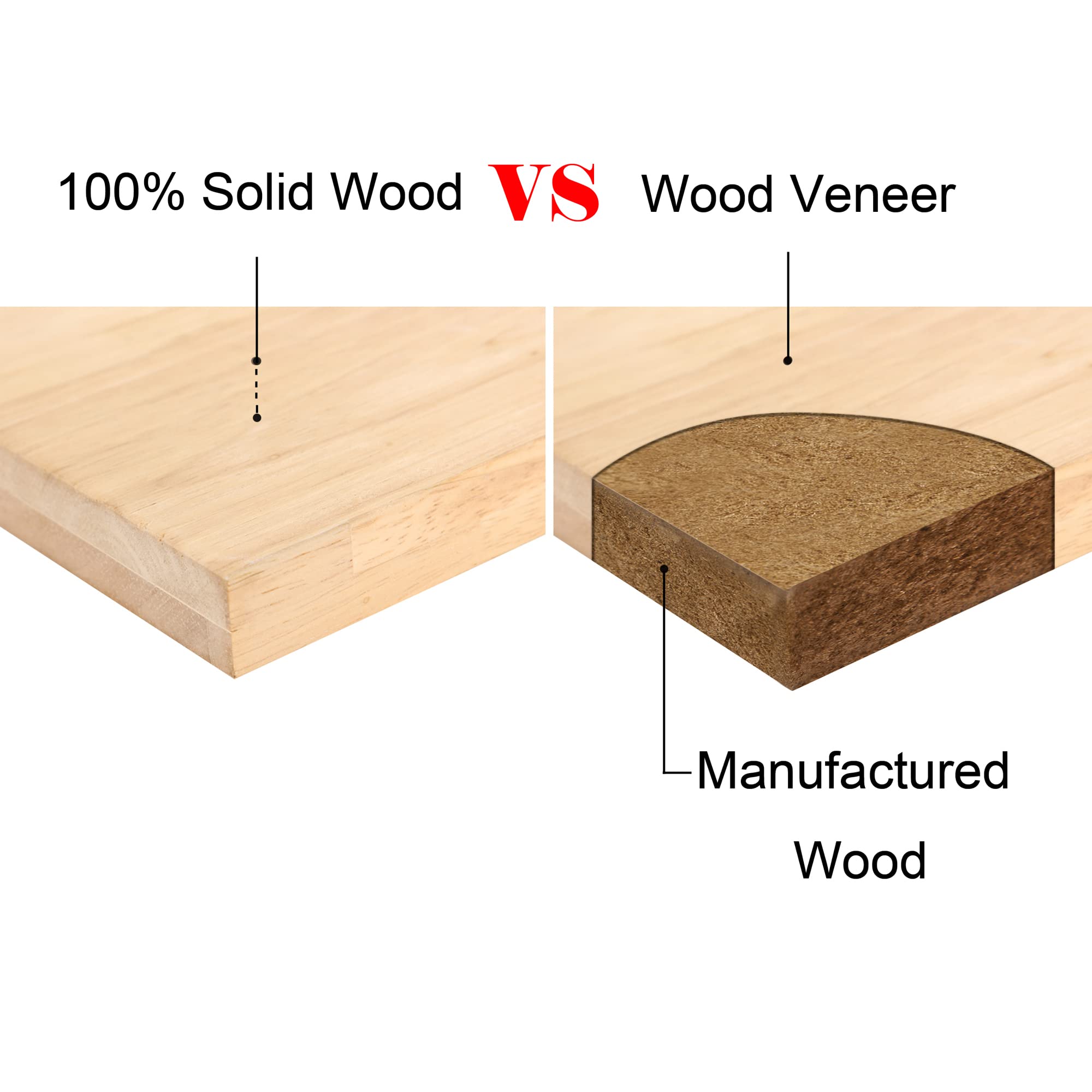 Ehemco Solid Hard Wood Kids Table And Chair Set (4 Chairs Included), Natural, 5 Piece Set