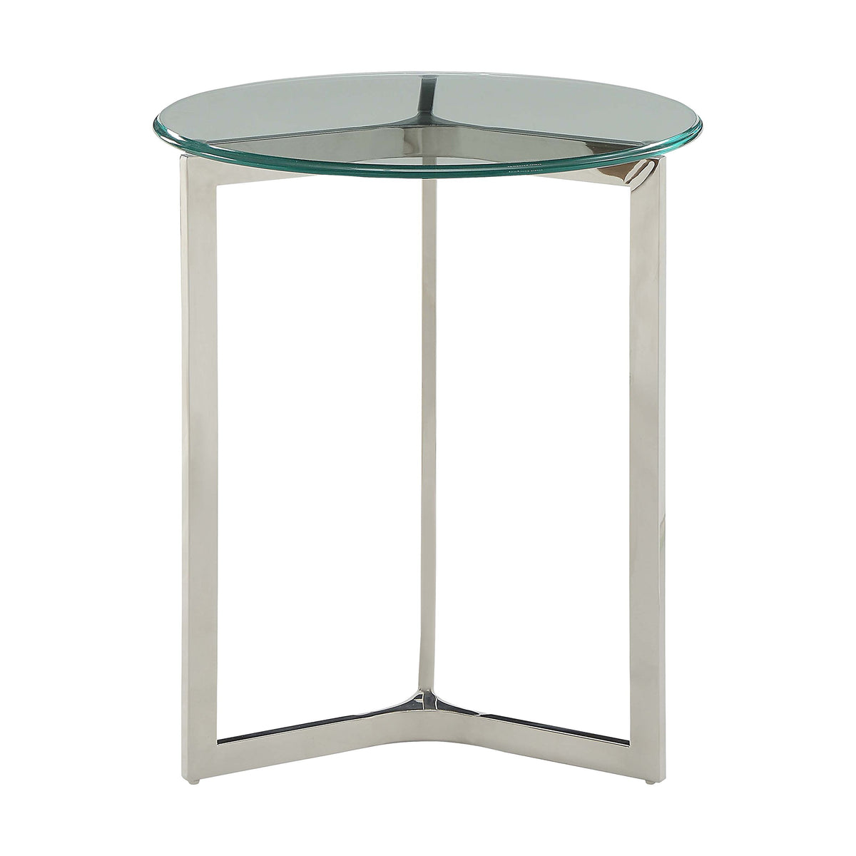 Acme Volusius 20&quot; Round Glass Top End Table in Clear