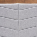 Baxton Studio Iden Modern and Contemporary Light Grey Fabric Upholstered and Walnut Brown Finished Wood Queen Size Headboard