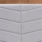 Baxton Studio IDEN Modern and Contemporary Light Grey Fabric Upholstered and Walnut Brown Finished Wood King Size Headboard