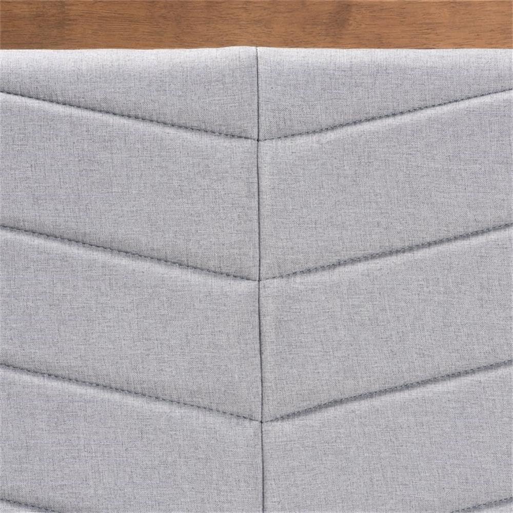 Baxton Studio IDEN Modern and Contemporary Light Grey Fabric Upholstered and Walnut Brown Finished Wood King Size Headboard