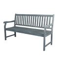 JONATHAN Y BNH101B Laurel 59.1 3-Seat Slat-Back 600-Lbs Support Acacia Wood Outdoor Garden Patio Bench for Garden, Lawn, Backyar