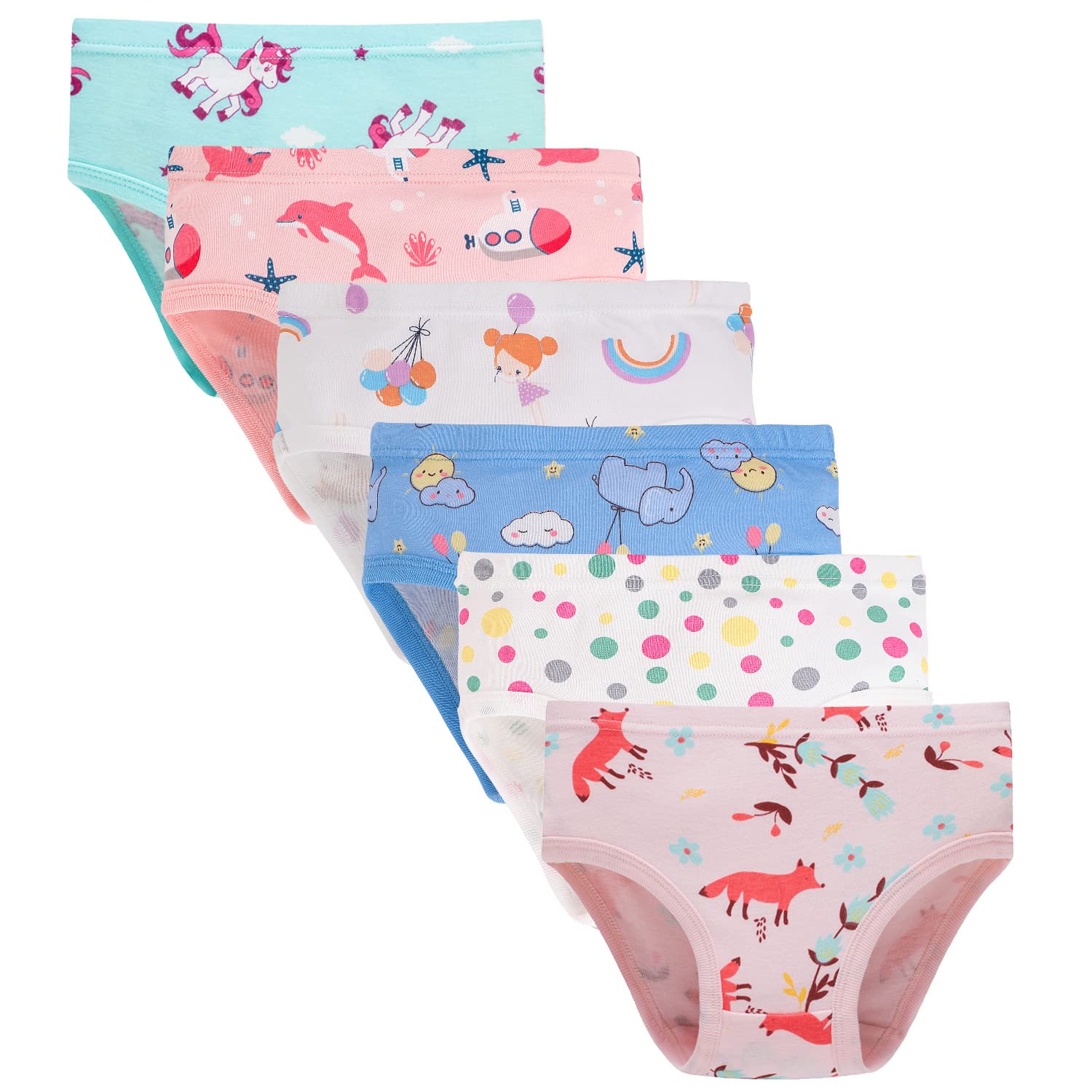 Baby Soft Cotton Panties Little Girlsbriefs Toddler Underwear (Pack Of 6) 67Years Multi Color