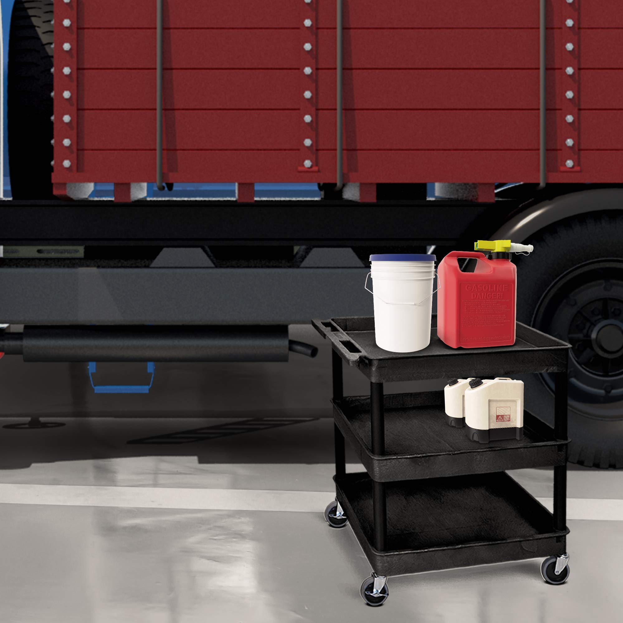 Luxor Tc111-B Large Tub Cart - Three Shelves