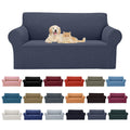 2025 New Stretch Loveseat Sofa Slipcovers Couch Cover For 2 Cushion Furniture Protector Sofa Covers With Elastic Bottom Jacquard Fabric Small Checks For Pets, Kids - Charcoal