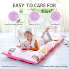Butterfly Craze Floor Pillow Case, Mattress Bed Lounger Cover, Pink Ballerina, Queen Size - Cozy Seating Solution For Kids & Adu