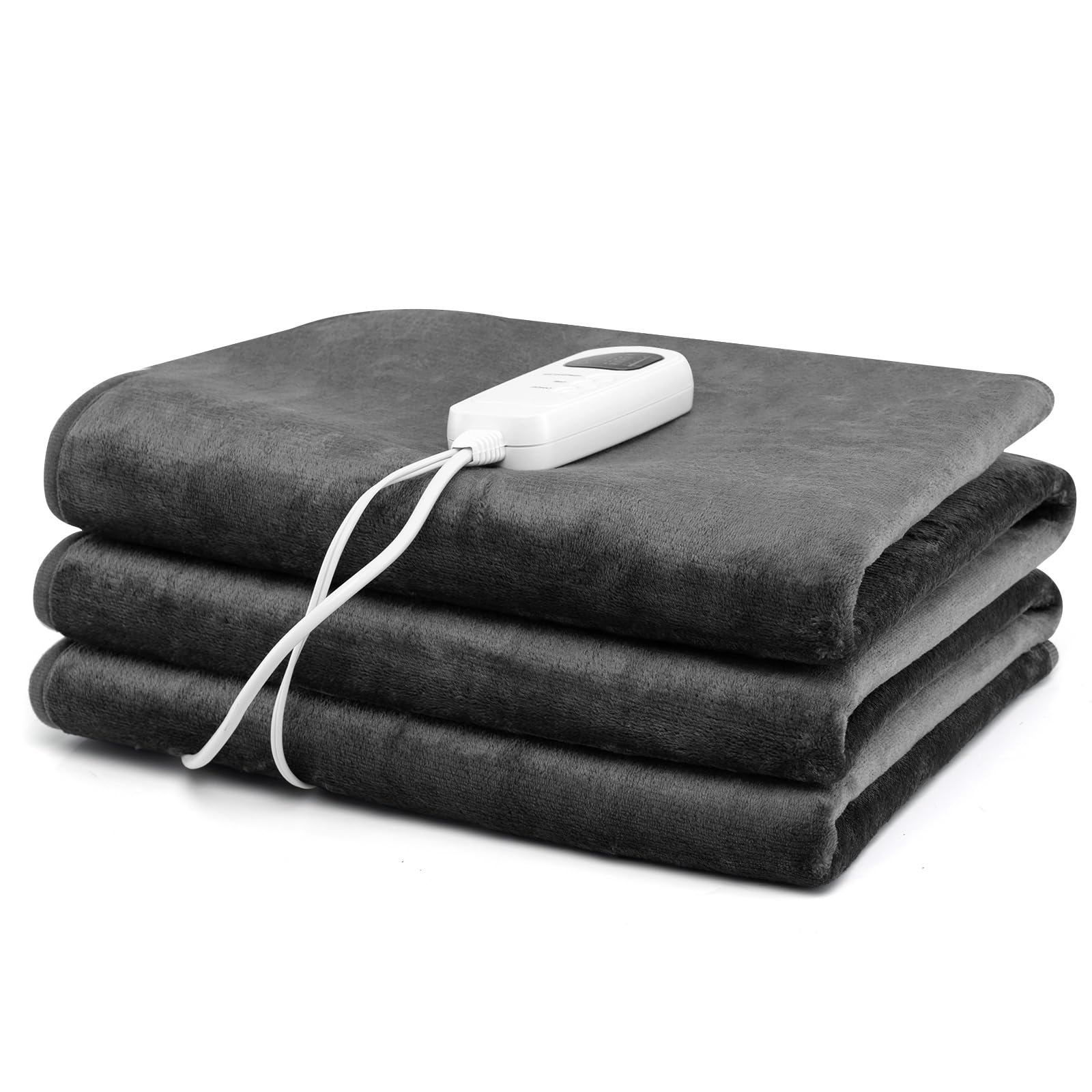 Dortala Twin Electric Heated Mattress Pad, Single Flannel Massage Table Warmer With 5 Heat Settings, 8H Timer, Overheat Protecti