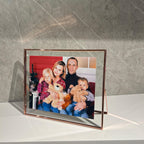 Ahago Rose Gold Floating Frame (10''X12'', Horizontal), For Picture 8.5X11, 8X10, 7X9, Tabletop Shelf Photo Frame, Home Or Offic