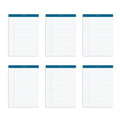 Tops Docket Writing Tablet, 8-1/2 X 11-3/4 Inches, Perforated, White, Legal/Wide Rule, 50 Sheets Per Pad, 6 Pads Per Pack (63416
