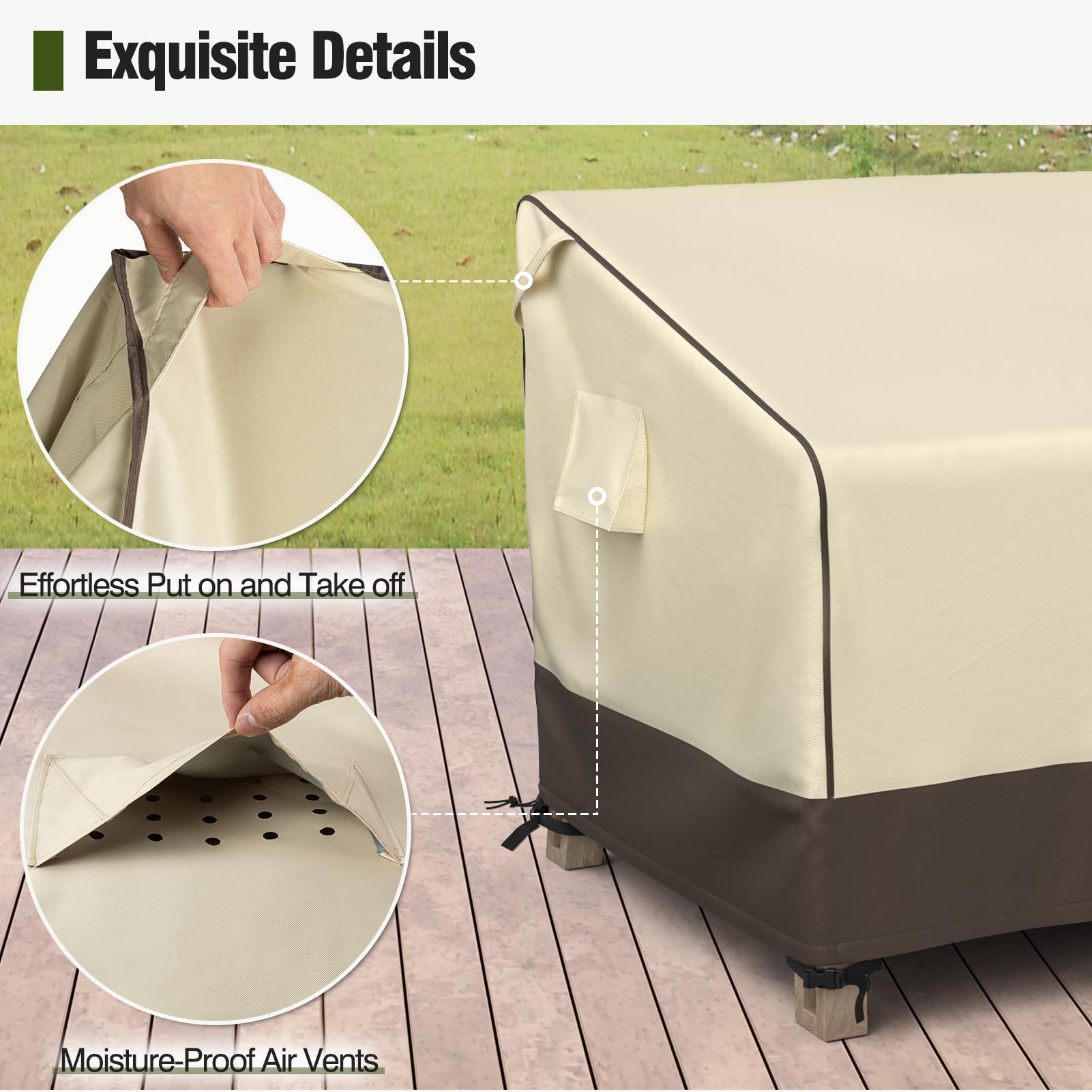 Mr. Cover Patio Chair Covers Waterproof, Outdoor Furniture Covers For Rocking & Adirondack Chairs, Fits Up To 35'W X 37'D X 36'H, Moisture-Proof & Uv-Protection, Brown & Khaki, 2 Pack