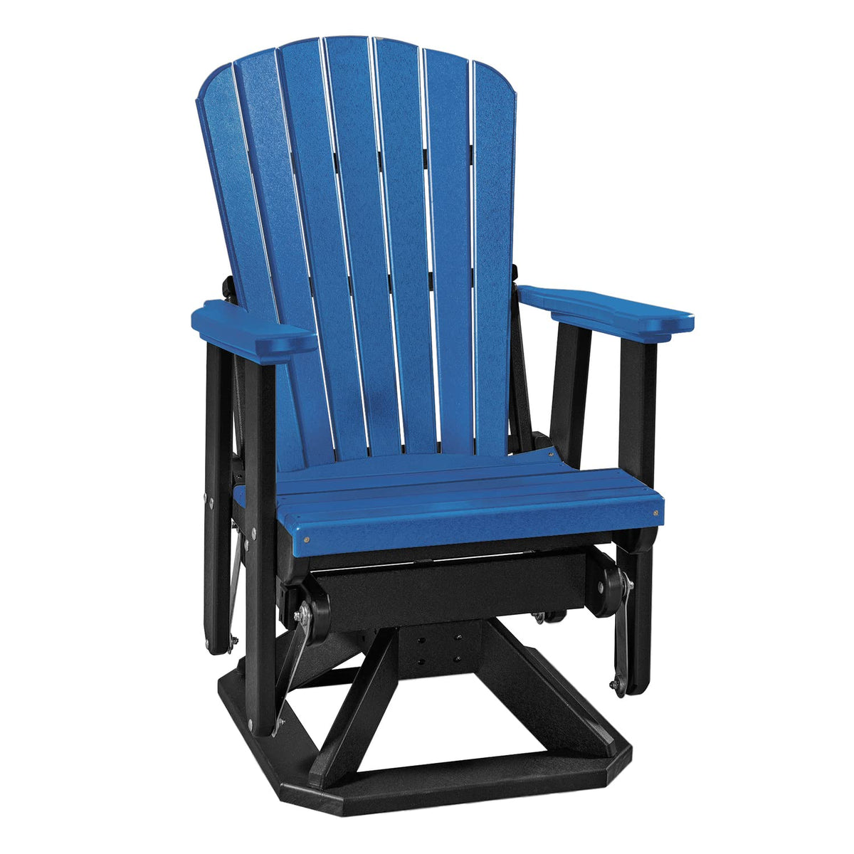 American Furniture Classics 510BBK Fan Back Swivel Glider, Blue and Black