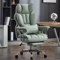 Efomao Desk Office Chair 400Lbs, Big And Tall Office Chair, Pu Leather Computer Chair, Executive Office Chair With Leg Rest And Lumbar Support, Light Green Office Chair