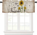 Sunflower Curtain Valance For Windows Rustic Window Toppers Valances Rod Pocket Window Treatments 1 Panel My Sunshine Retro Lett