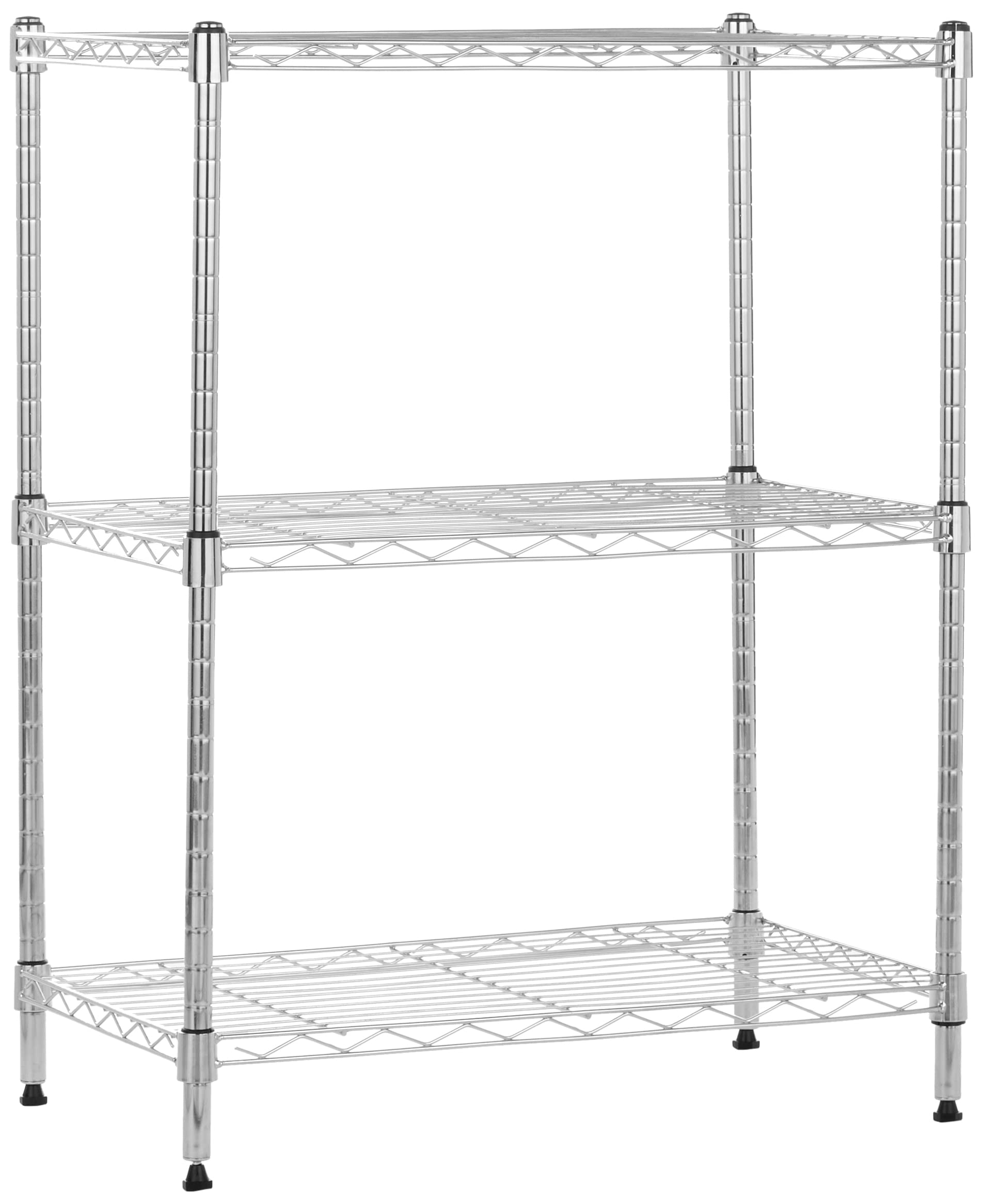 Amazon Basics 3-Shelf Adjustable Heavy Duty Steel Wire Rack Storage Shelving Organizer for Kitchen, Garage, 23.2 L x 13.4 W x 30